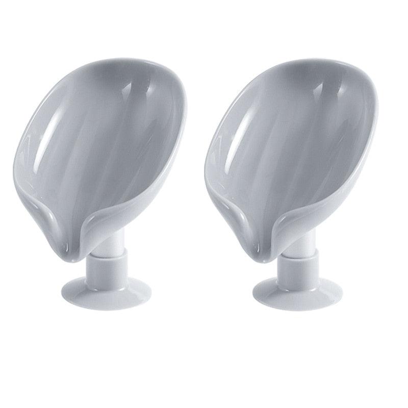 Two SlopeMate soap holders side by side, demonstrating the grey 2-piece set
